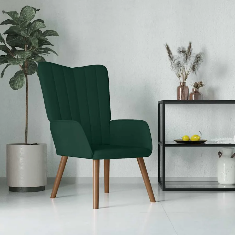 Chaise de relaxation Vert foncé Velours