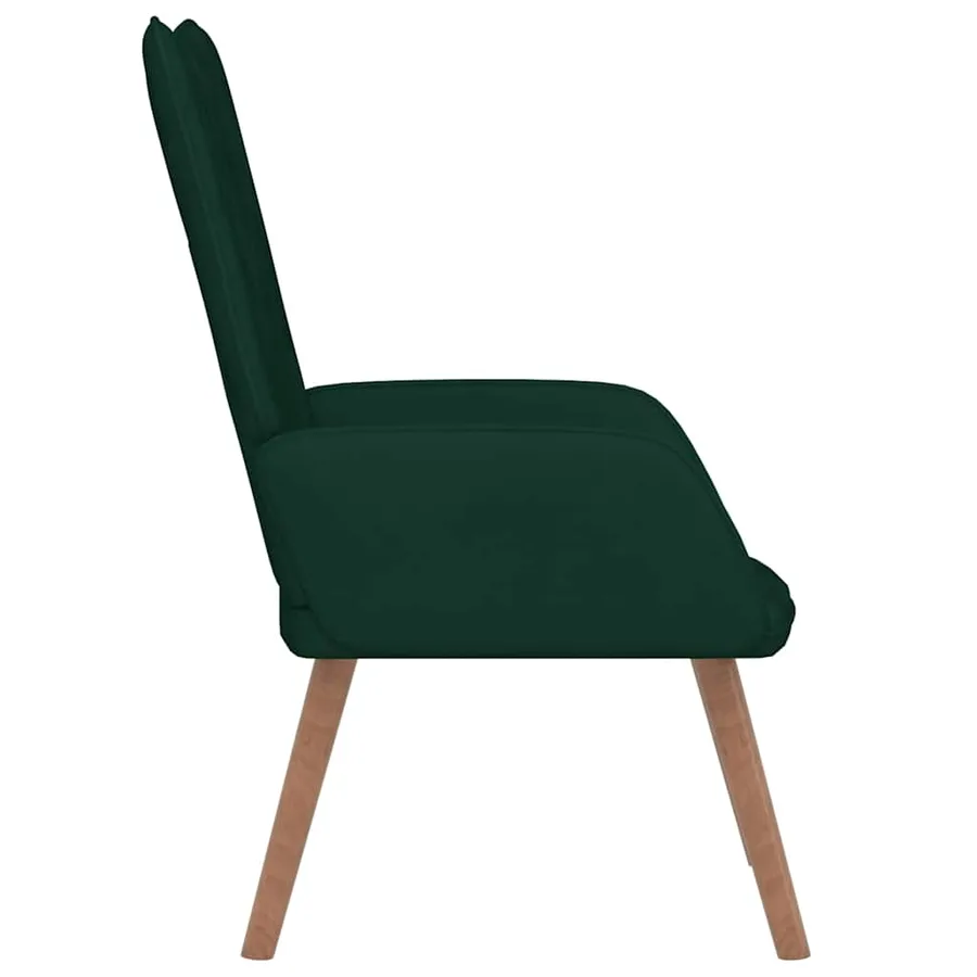 Chaise de relaxation Vert foncé Velours - 4