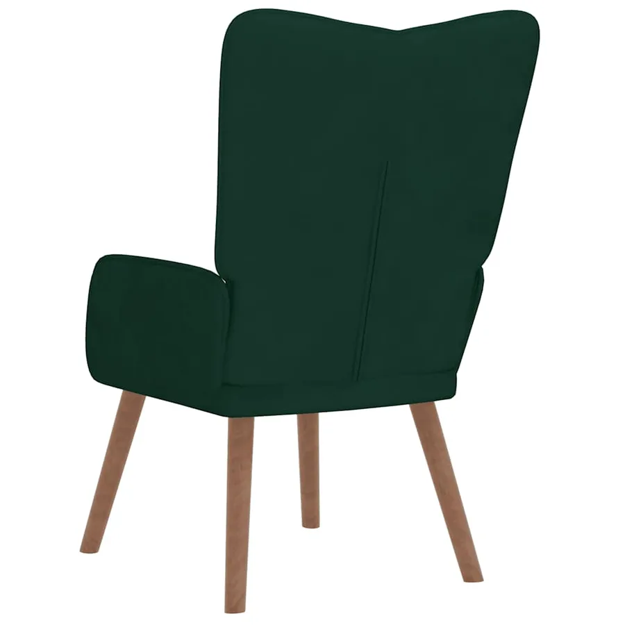 Chaise de relaxation Vert foncé Velours - 5