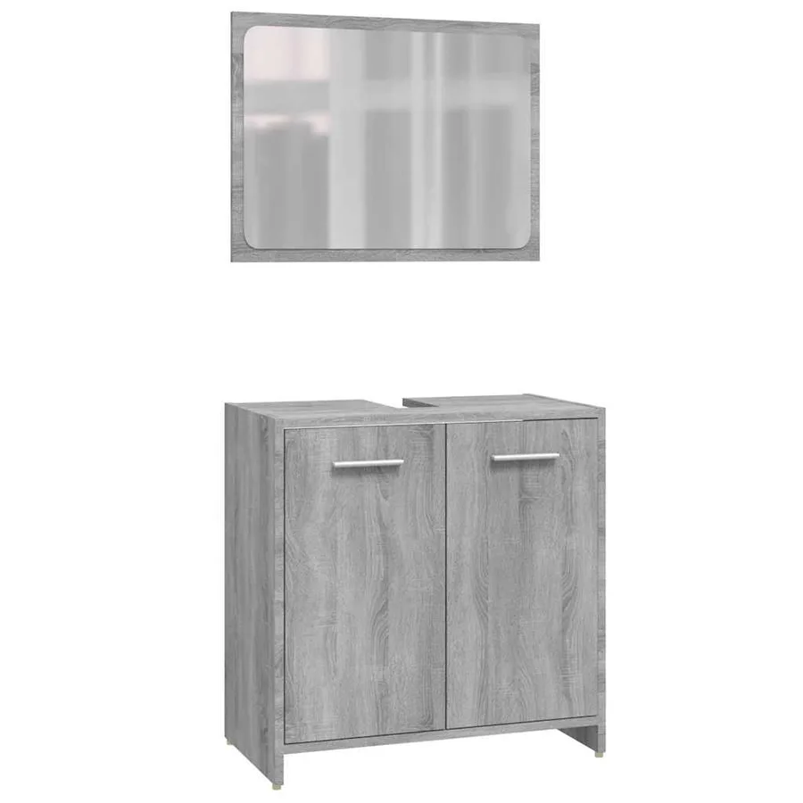 Ensemble de meubles de salle de bain 4 pcs Sonoma gris - 7