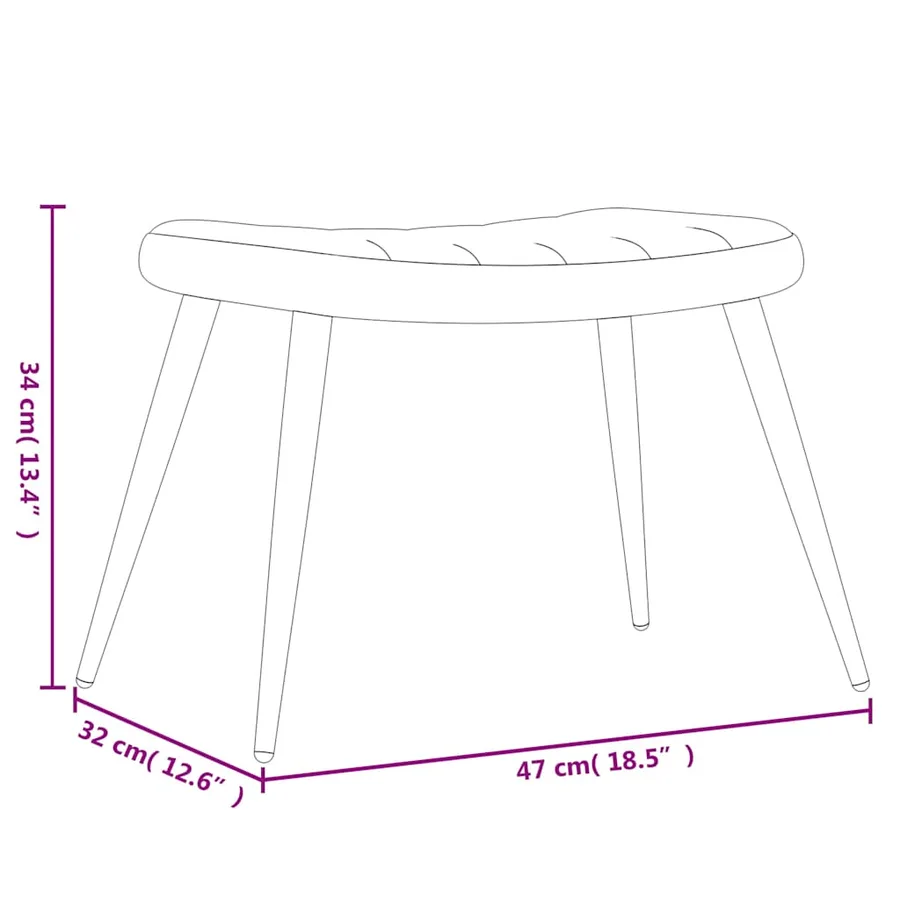 Chaise de relaxation avec tabouret Jaune moutarde Velours - 12