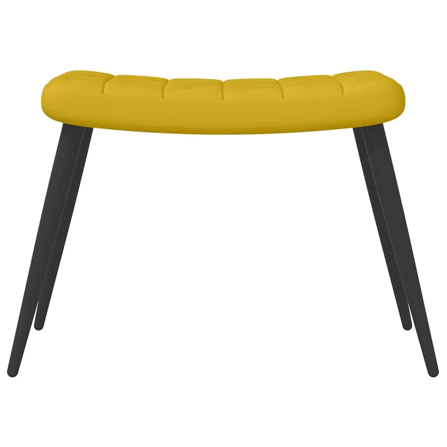 Chaise de relaxation avec tabouret Jaune moutarde Velours - 8