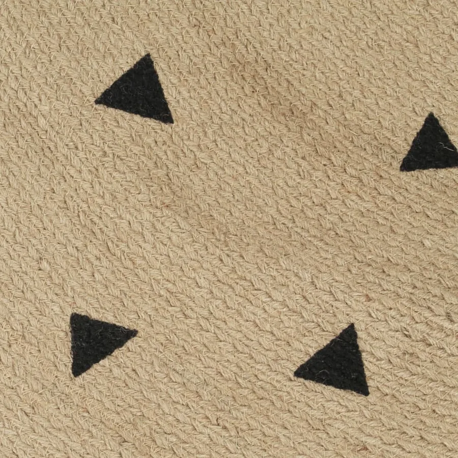 Tapis fait à la main Jute avec imprimé à triangles 90 cm - 4