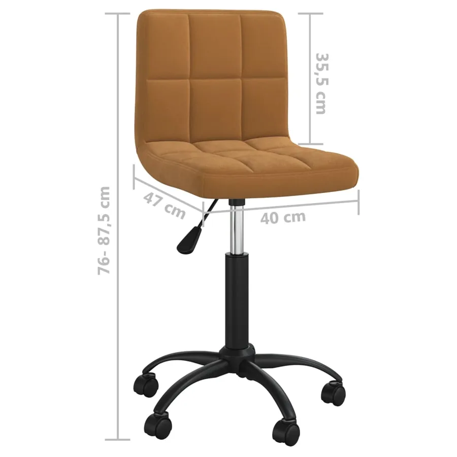 Chaise pivotante de salle à manger Marron Velours - 12