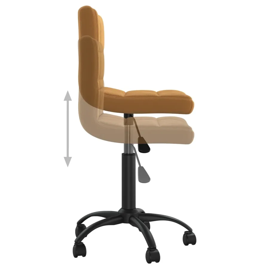 Chaise pivotante de salle à manger Marron Velours - 4