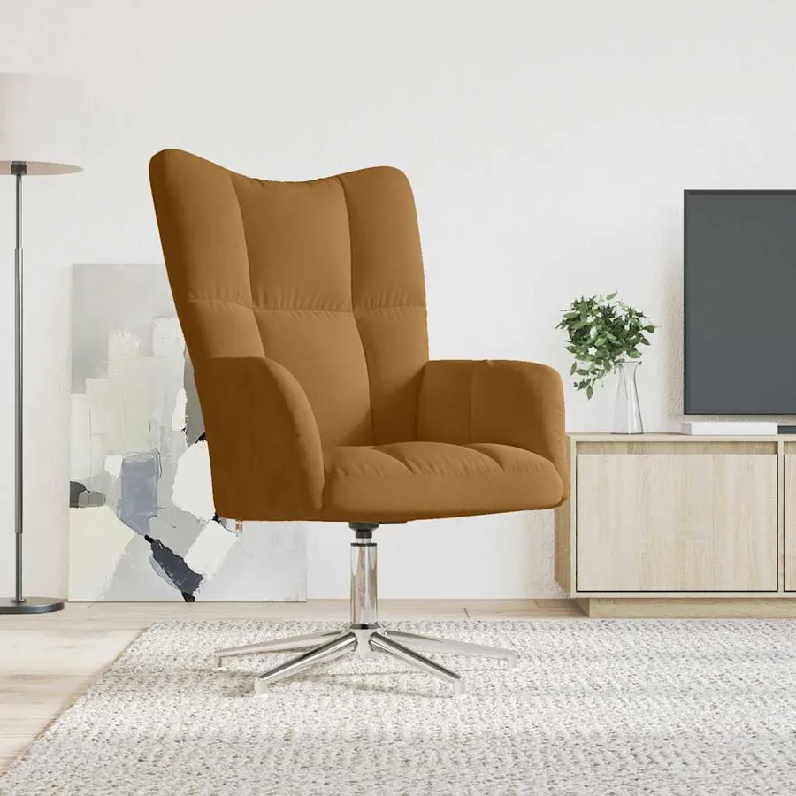 Chaise de relaxation Marron Velours