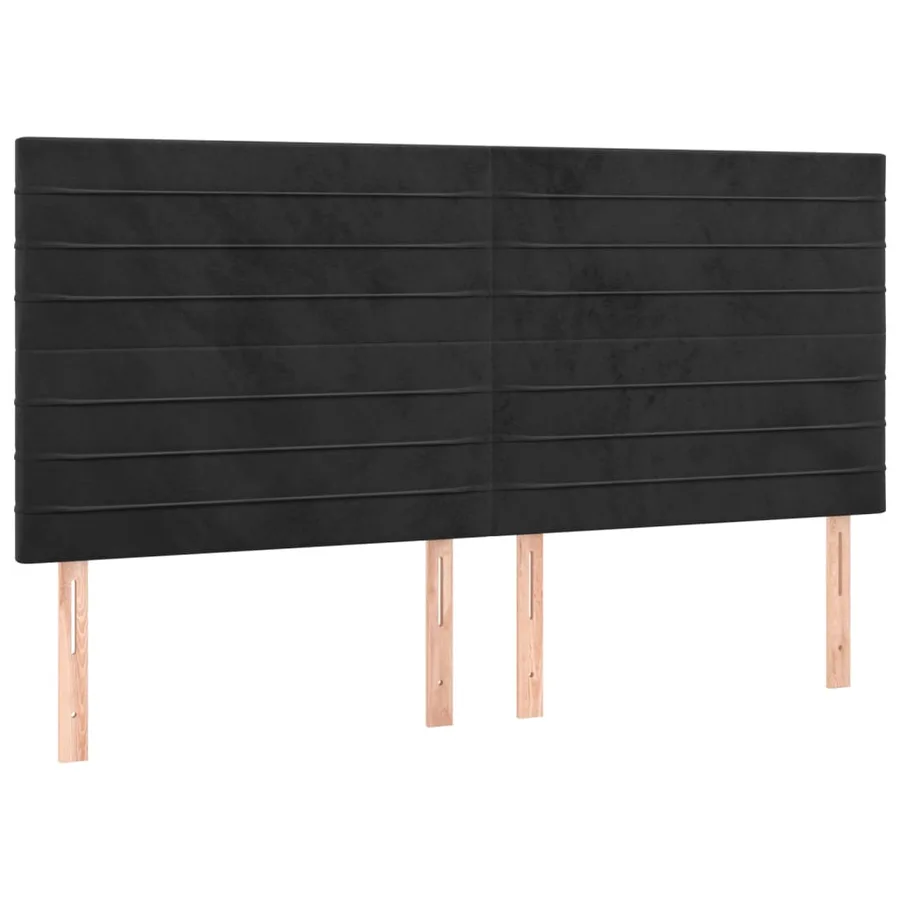 Tête de lit à LED Noir 200x5x118/128 cm Velours - 4
