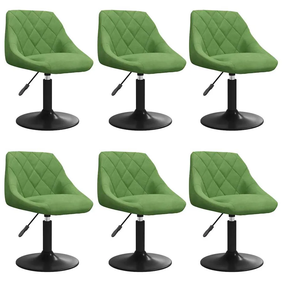 Chaises pivotantes à manger lot de 6 vert clair velours - 2