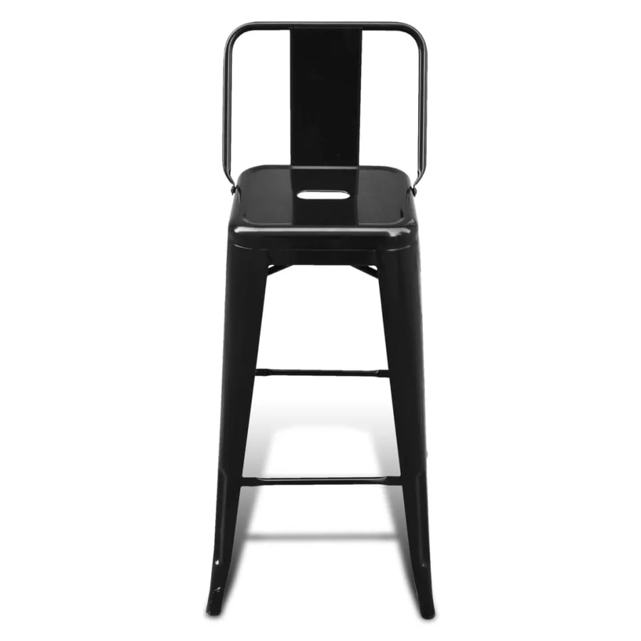 Tabourets de bar lot de 6 noir acier - 3