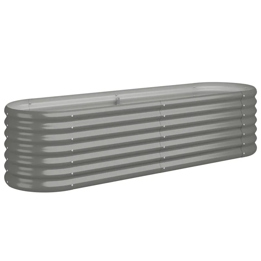Lit surélevé de jardin Acier galvanisé 152x40x36 cm gris - 2