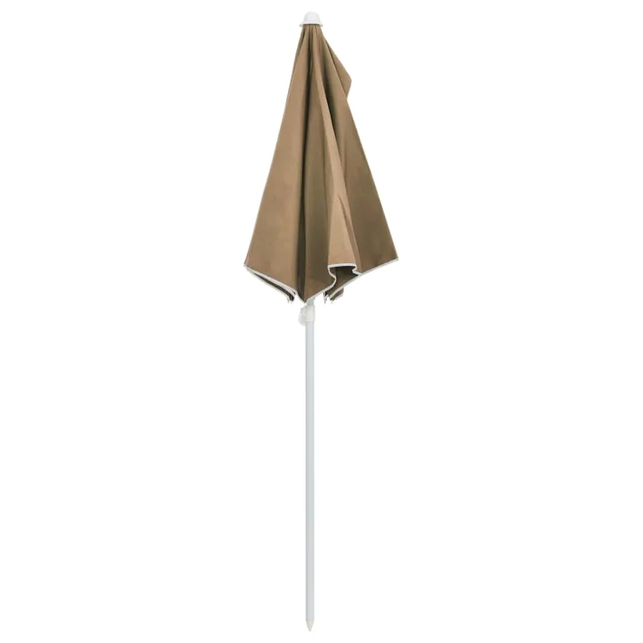 Demi-parasol de jardin avec mât 180x90 cm taupe - 6