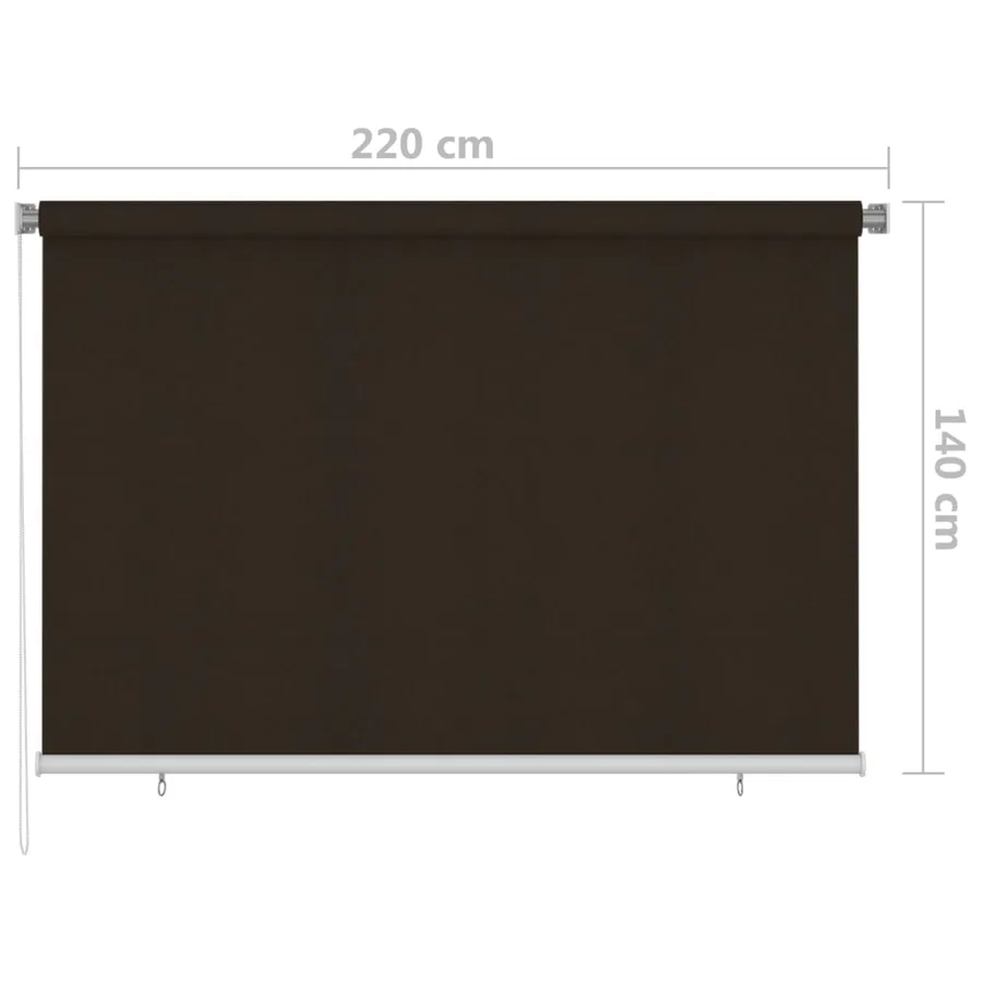 Store roulant d'extérieur 225 (l) x 140 (H) cm marron - 6