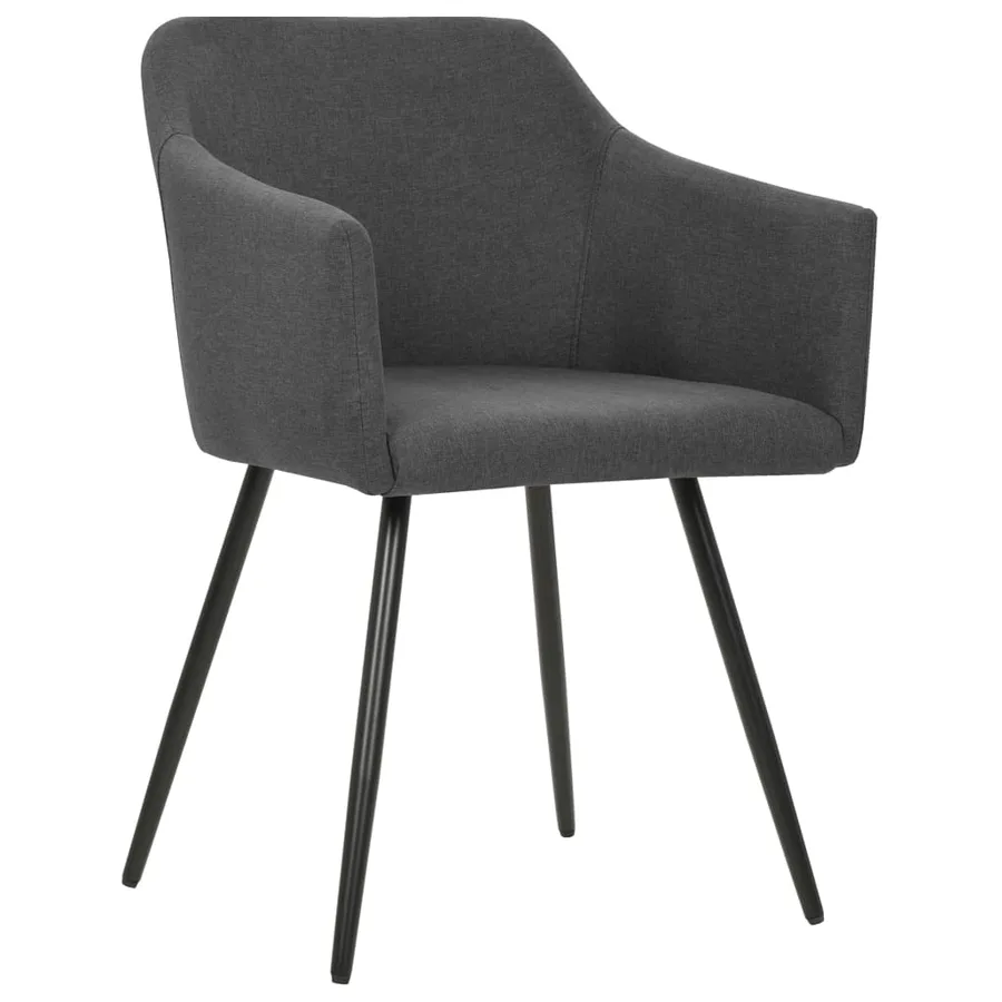 Chaises à manger lot de 4 gris foncé tissu - 2