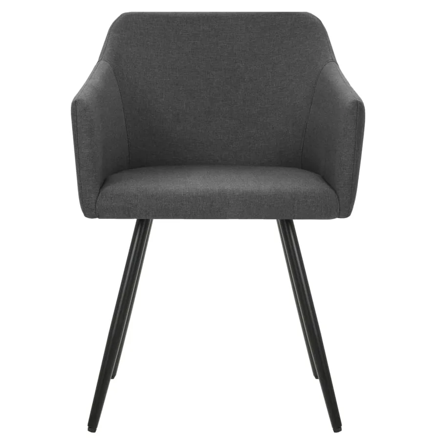 Chaises à manger lot de 4 gris foncé tissu - 3