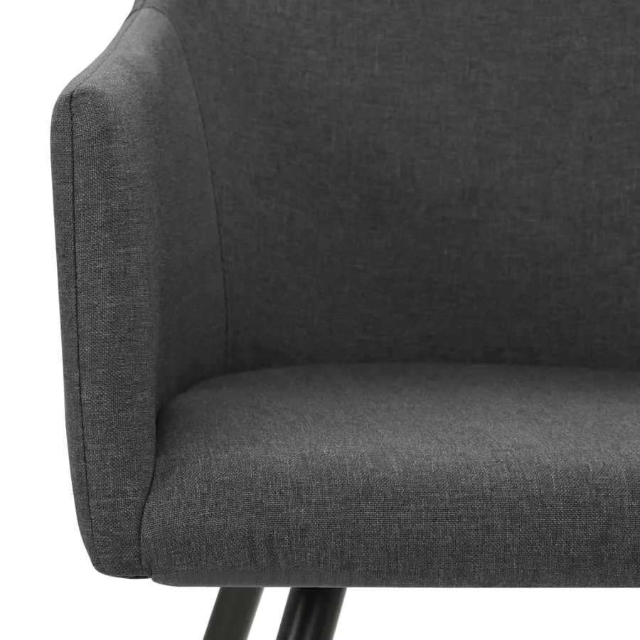 Chaises à manger lot de 4 gris foncé tissu - 5