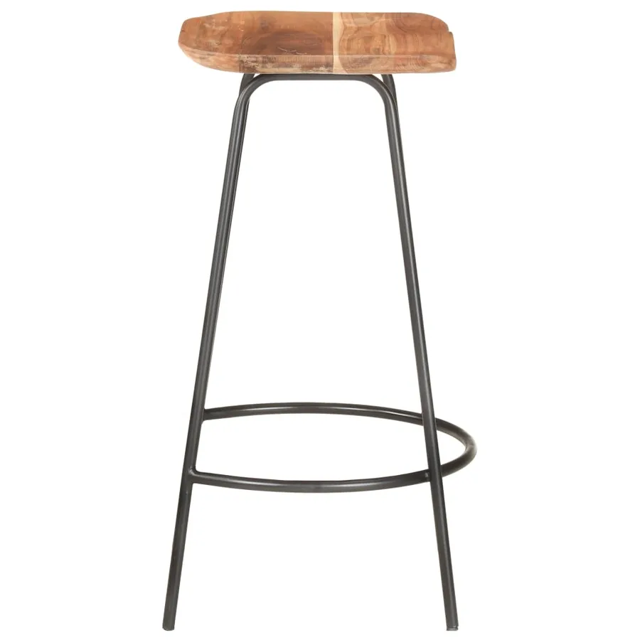 Tabourets de bar lot de 4 bois d'acacia solide - 5