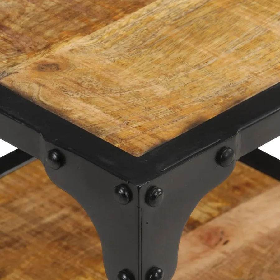 Table basse 40x40x36 cm Bois massif de manguier brut - 4
