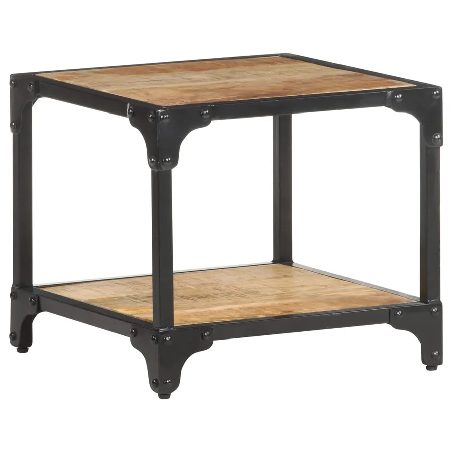 Table basse 40x40x36 cm Bois massif de manguier brut - 8
