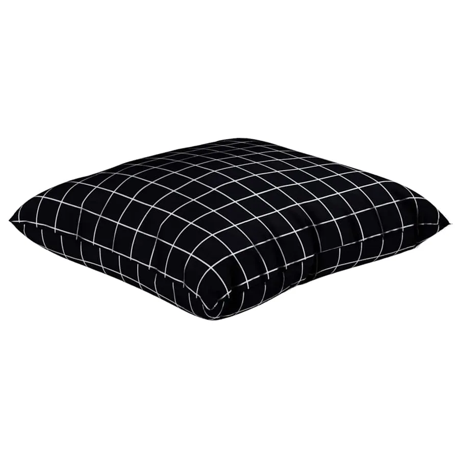 Coussins Éparpillés À carreaux 4 pcs Carreaux Noirs 50 x 50 cm - 4