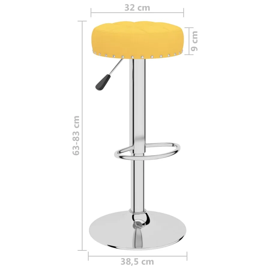 Tabourets de bar lot de 2 jaune moutarde tissu - 9