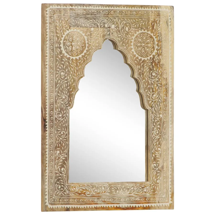 Miroir peint à la main 40x55 cm Bois de manguier solide - 10