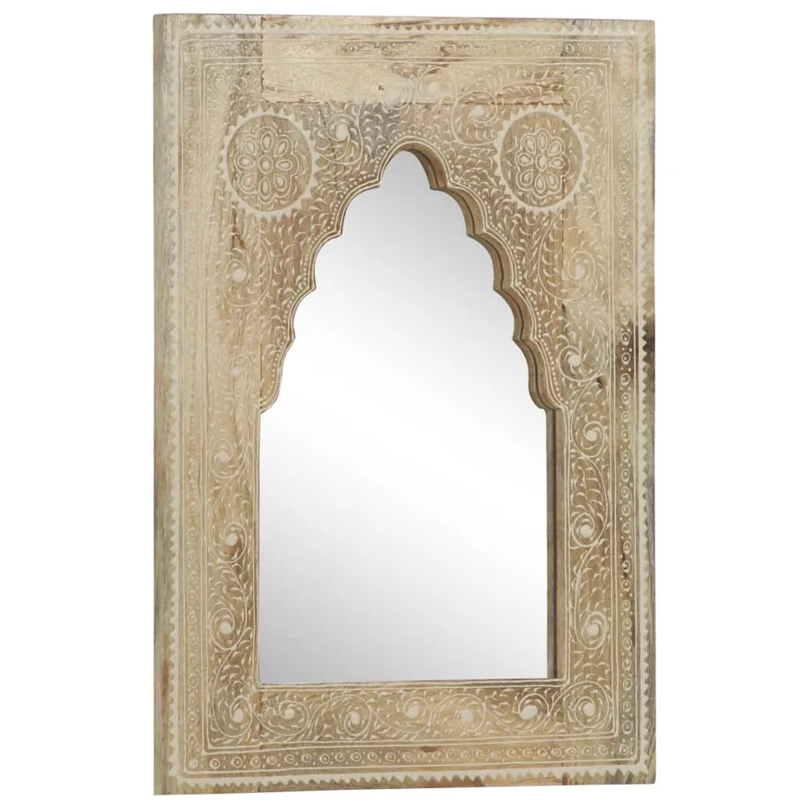 Miroir peint à la main 40x55 cm Bois de manguier solide - 2