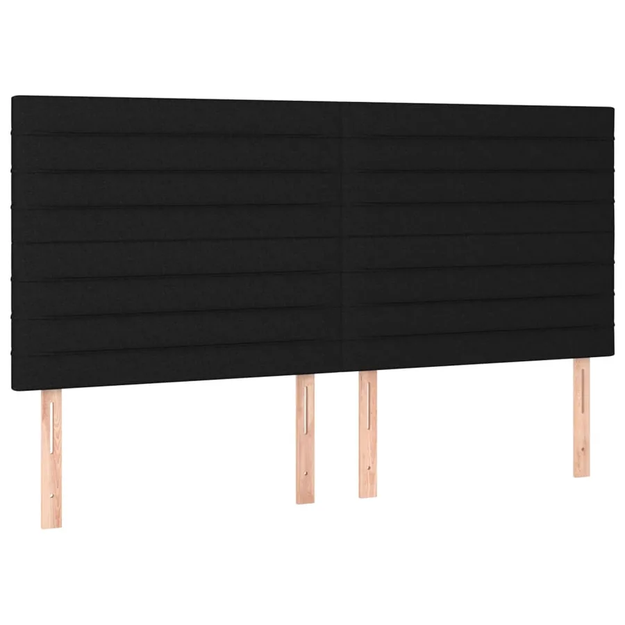 Tête de lit à LED Noir 200x5x118/128 cm Tissu - 4
