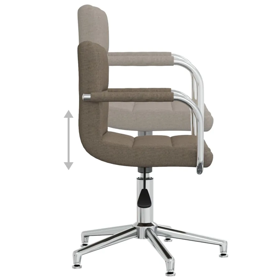 Chaise pivotante de salle à manger Taupe Tissu - 5