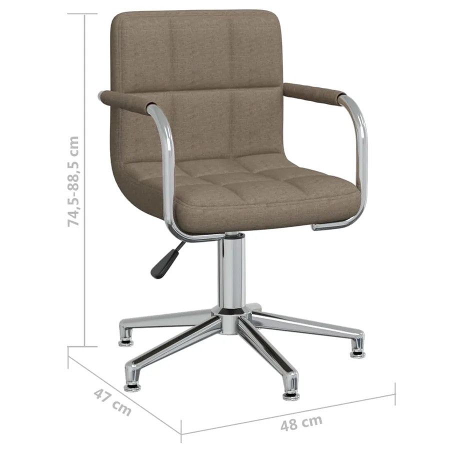 Chaise pivotante de salle à manger Taupe Tissu - 8