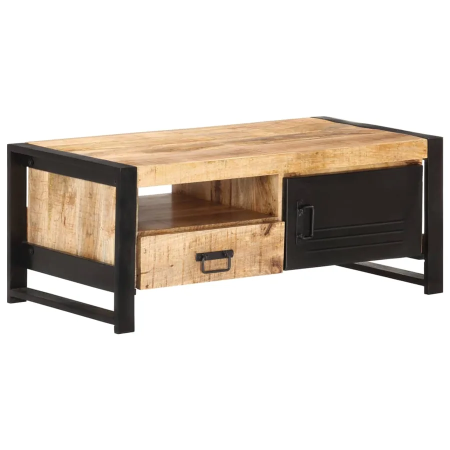 Table basse 100x50x40 cm Bois de manguier brut
