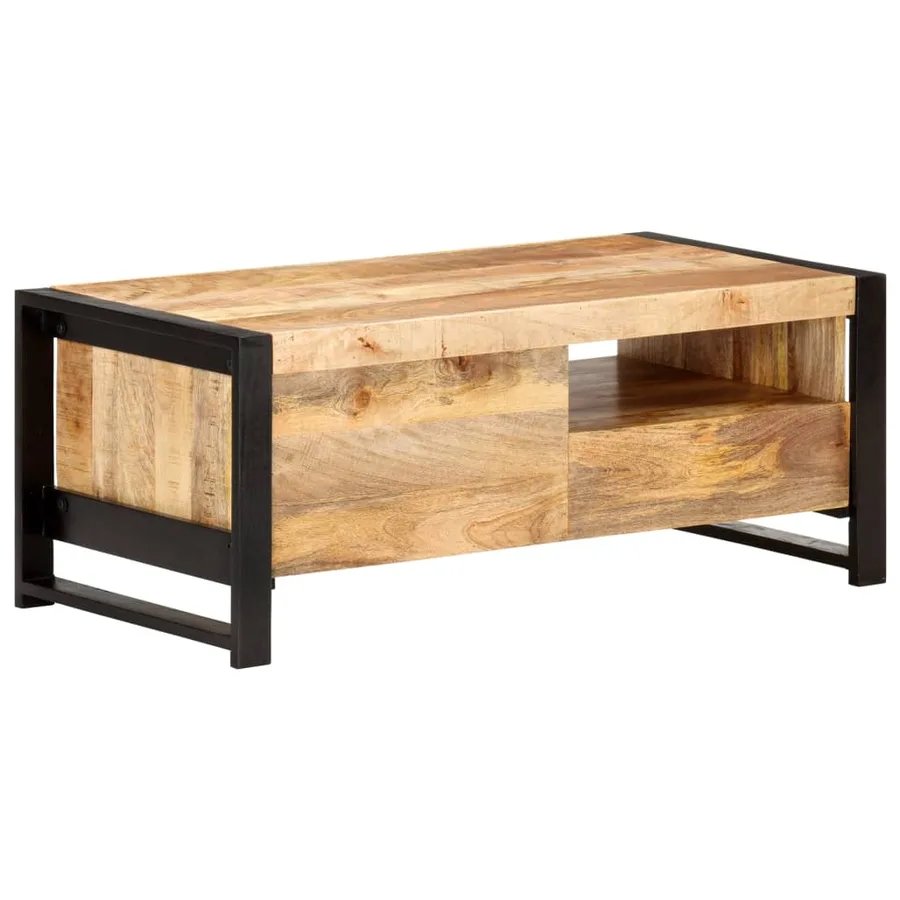 Table basse 100x50x40 cm Bois de manguier brut - 4