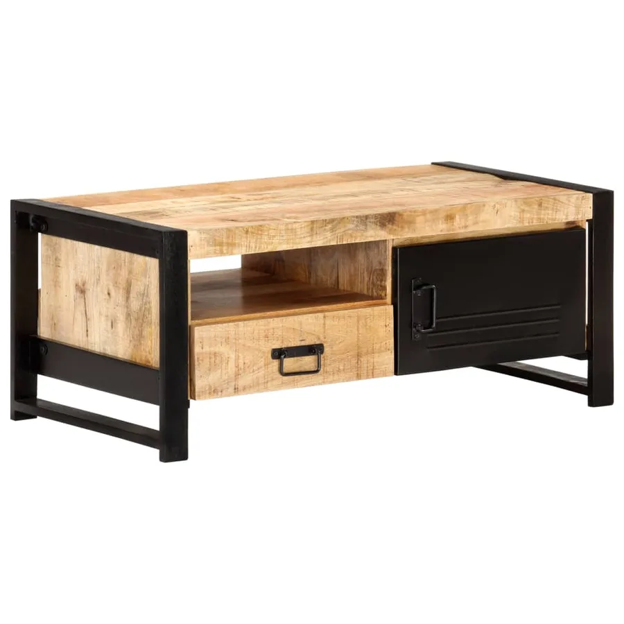 Table basse 100x50x40 cm Bois de manguier brut - 8