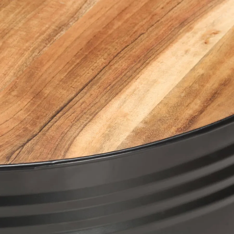 Table basse Noir 68x68x36 cm Bois d'acacia massif - 4