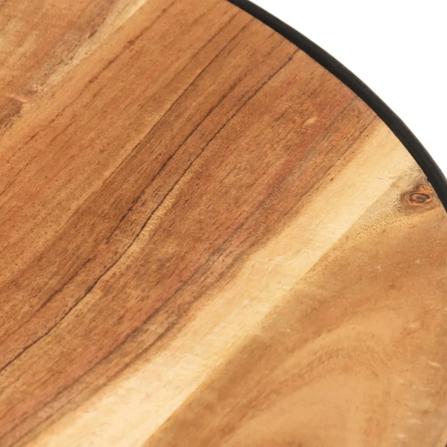 Table basse Noir 68x68x36 cm Bois d'acacia massif - 5