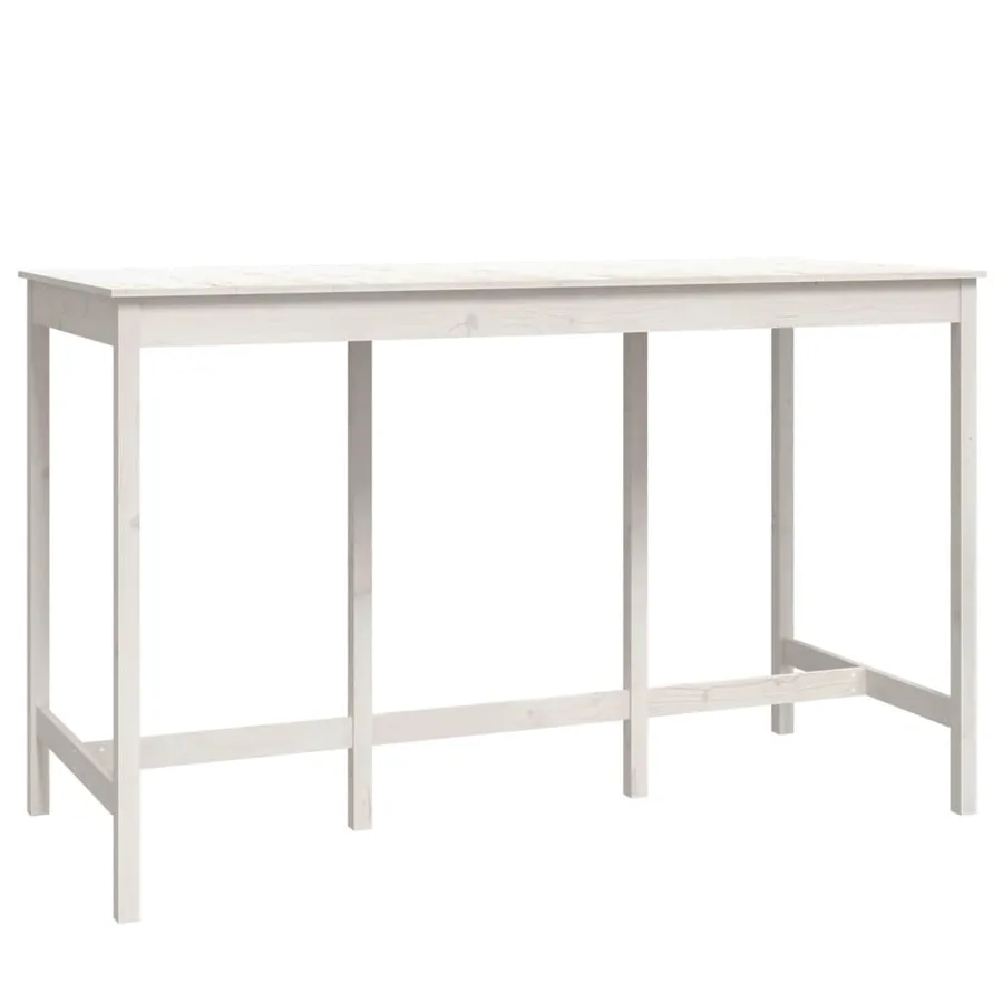 Ensemble de bar 9 pcs Blanc Bois de pin massif - 5