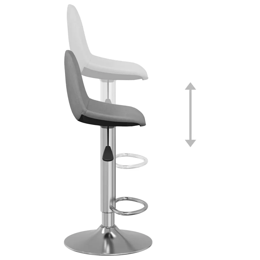 Tabourets de bar lot de 2 gris tissu - 8