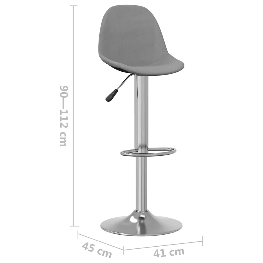 Tabourets de bar lot de 2 gris tissu - 9