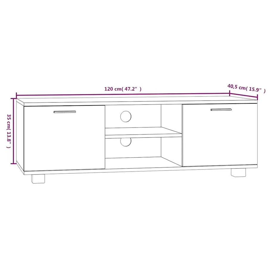 Meuble TV Sonoma gris 120x40,5x35 cm Bois d'ingénierie - 8