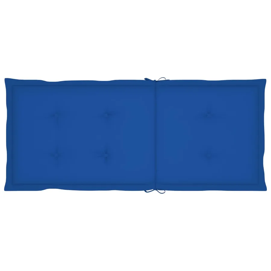 Chaises de jardin lot de 2 et coussins bleu royal Teck massif - 8