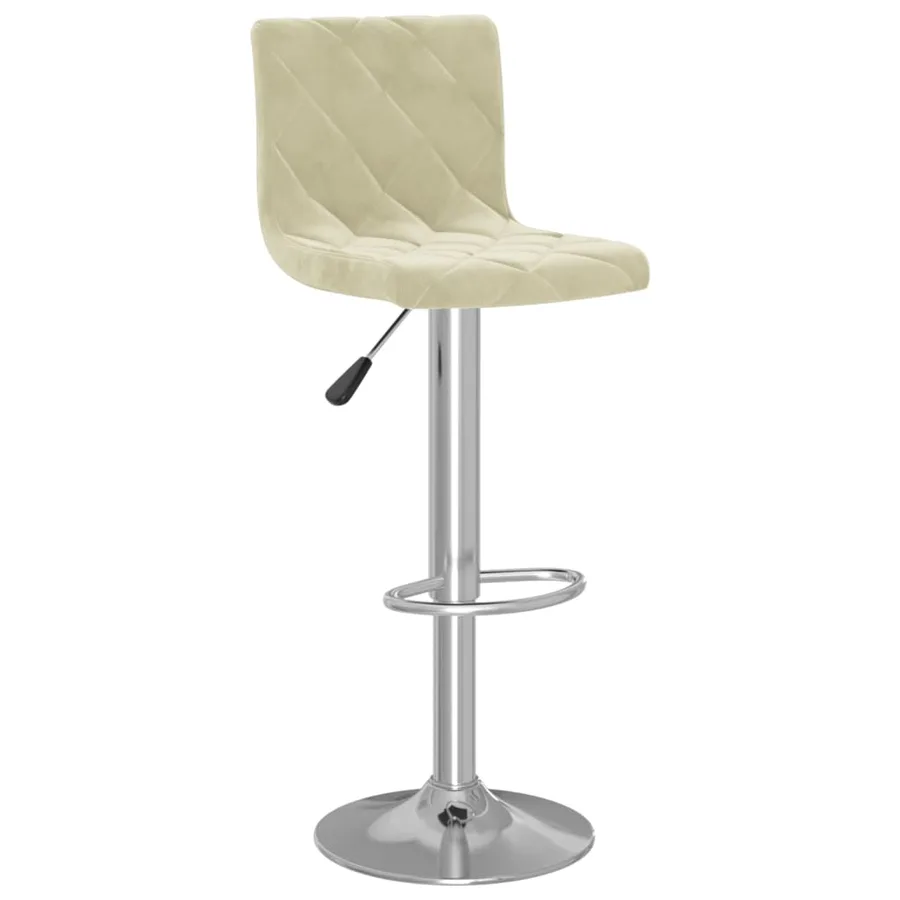 Tabourets de bar lot de 2 crème velours - 3