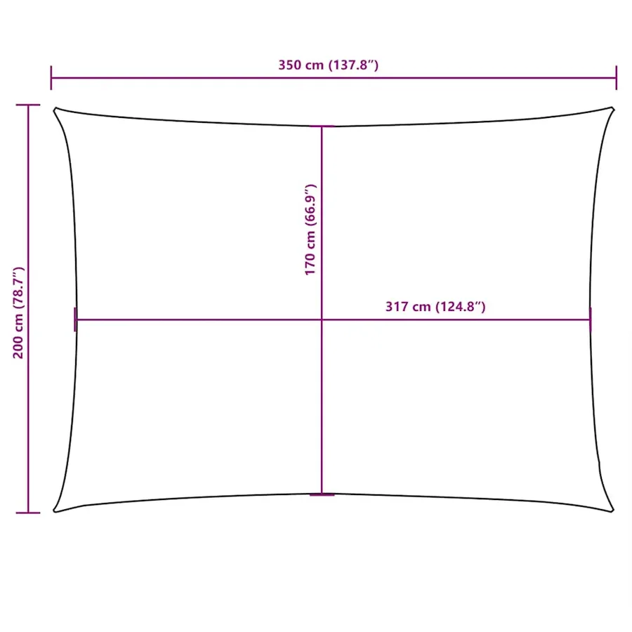 Voile de parasol tissu oxford rectangulaire 2x3,5 m orange - 10