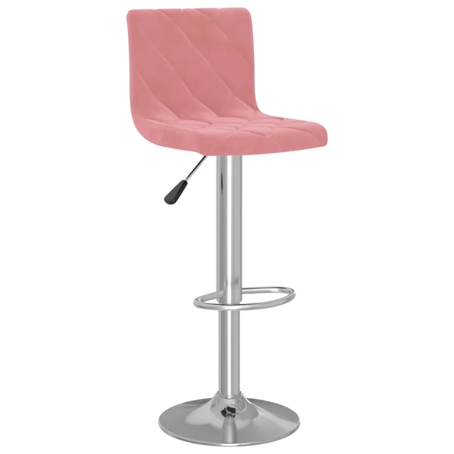 Tabourets de bar lot de 2 rose velours - 3