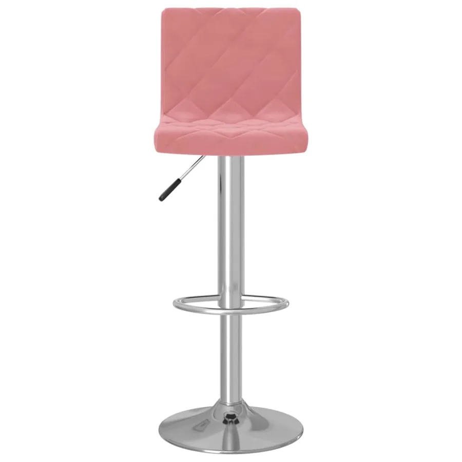 Tabourets de bar lot de 2 rose velours - 4