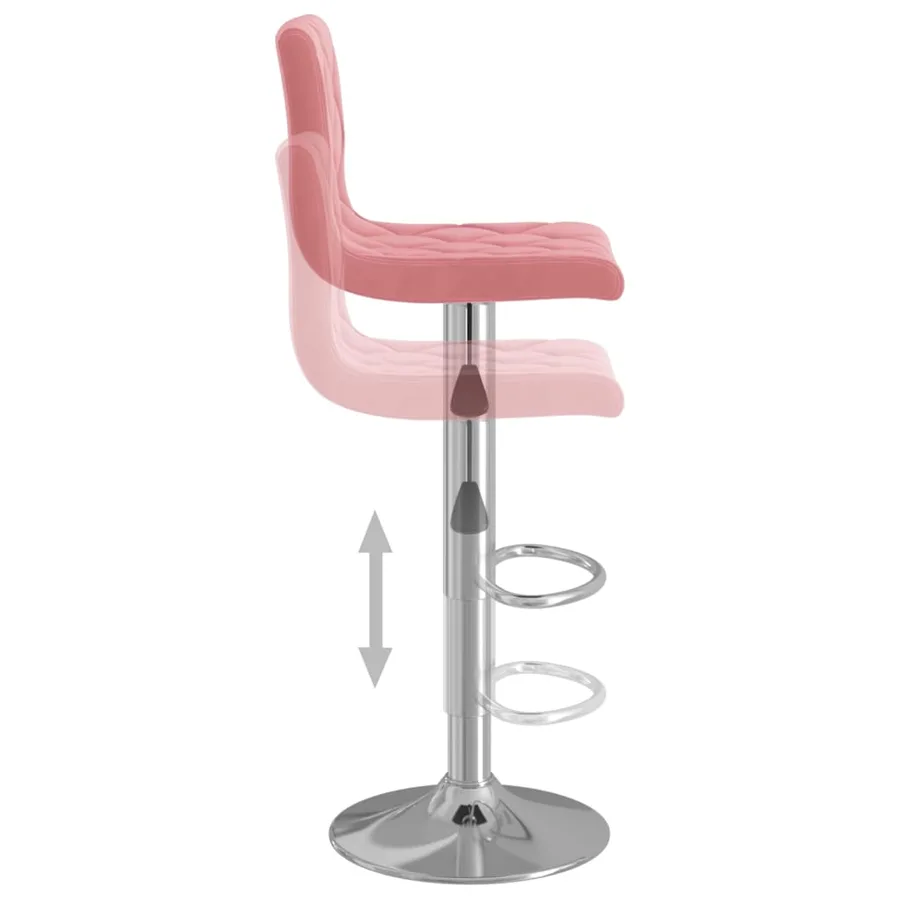 Tabourets de bar lot de 2 rose velours - 7