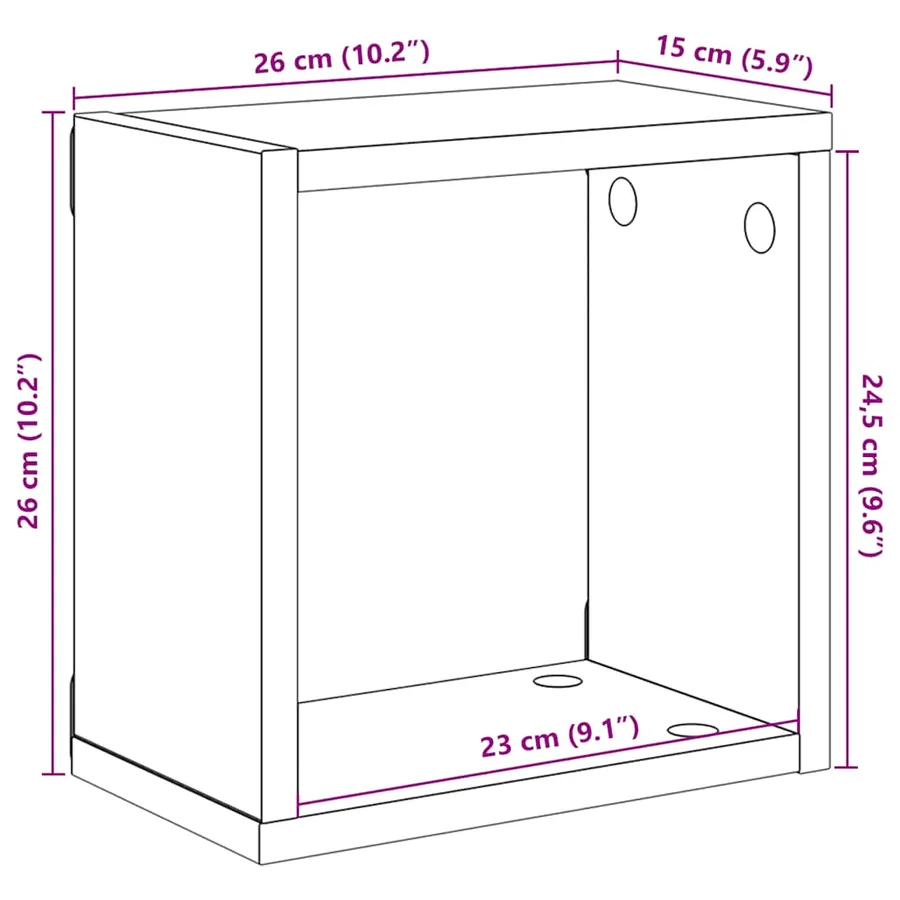 Étagères cube murales 4 pcs Gris béton 26x15x26 cm - 11