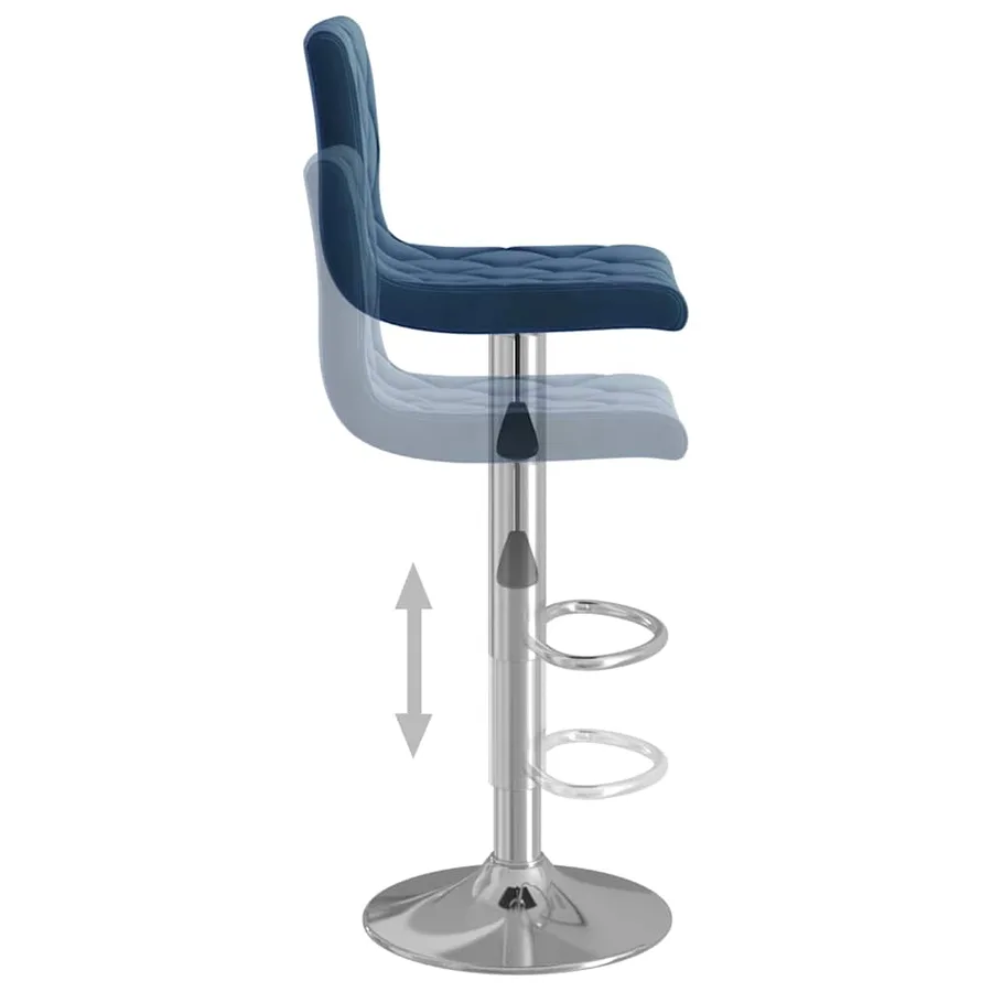 Tabourets de bar lot de 2 bleu velours - 7