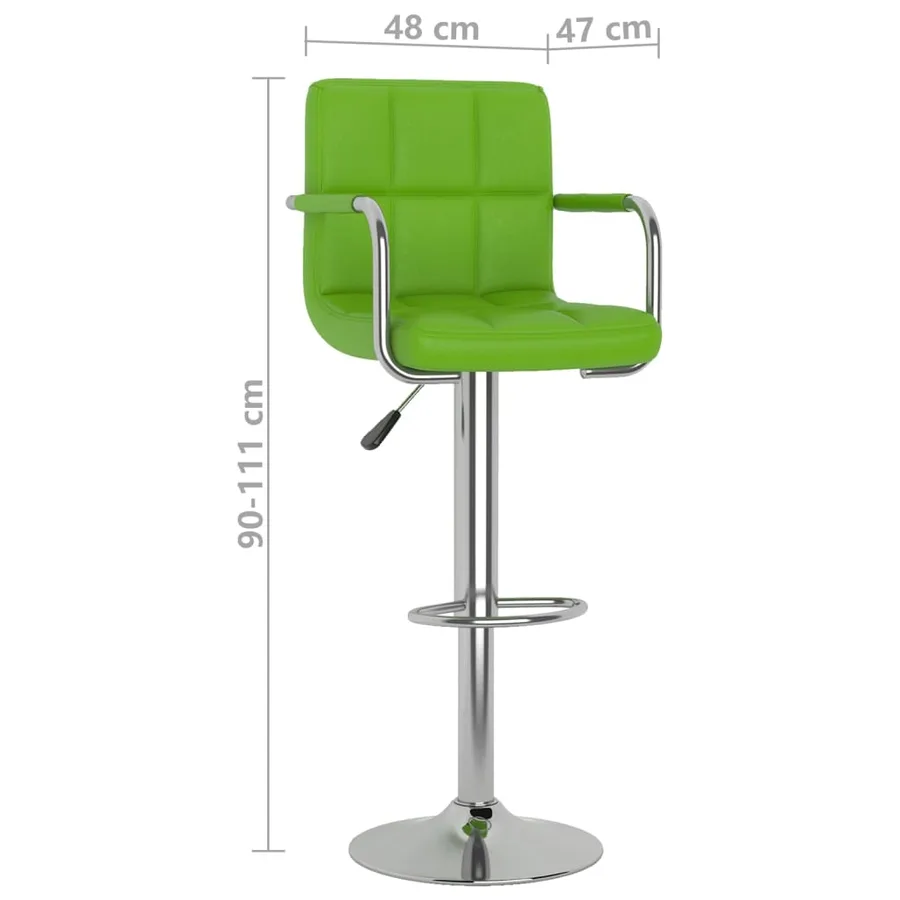 Tabourets de bar lot de 2 vert similicuir - 10