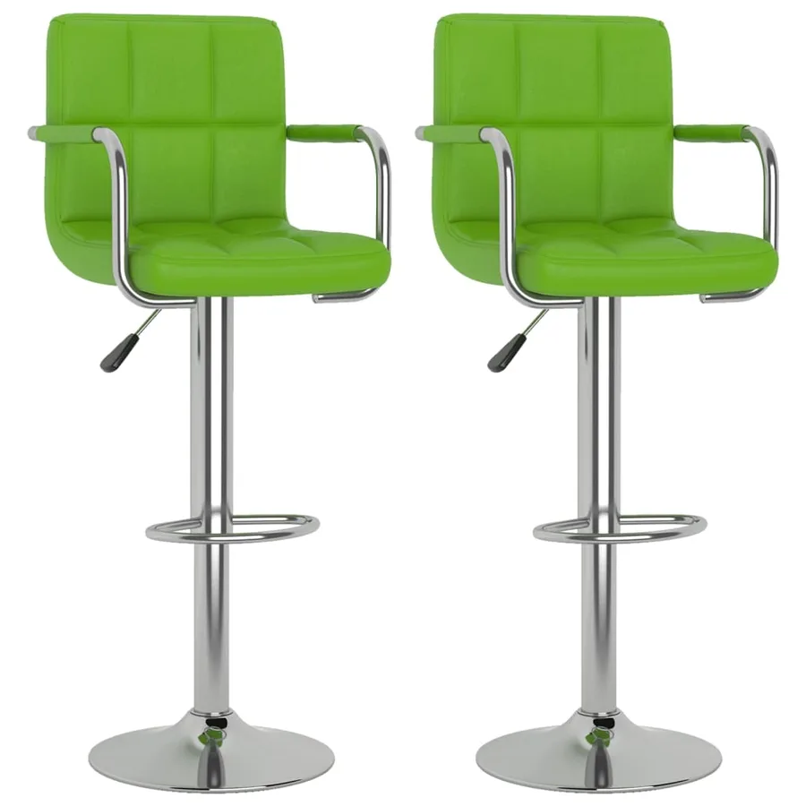 Tabourets de bar lot de 2 vert similicuir - 2