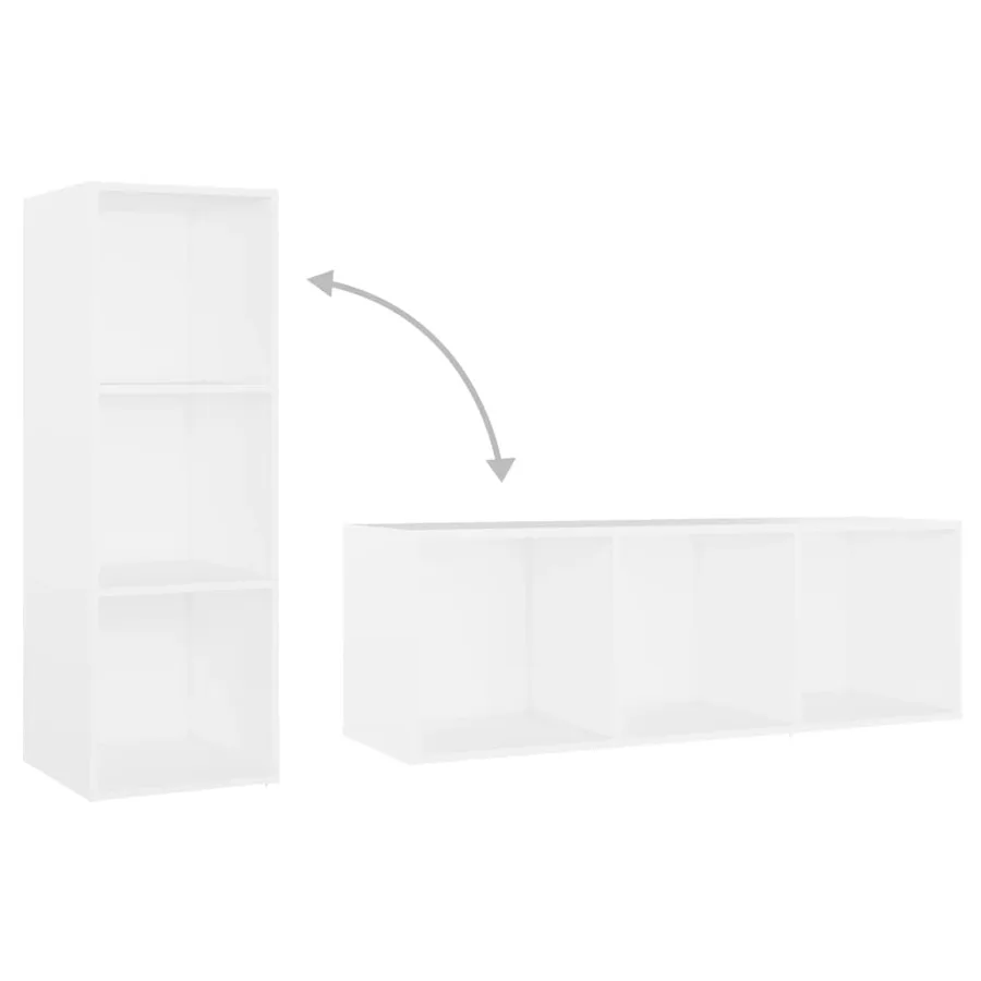 Meubles TV 2 pcs Blanc 107x35x37 cm Bois d'ingénierie - 7