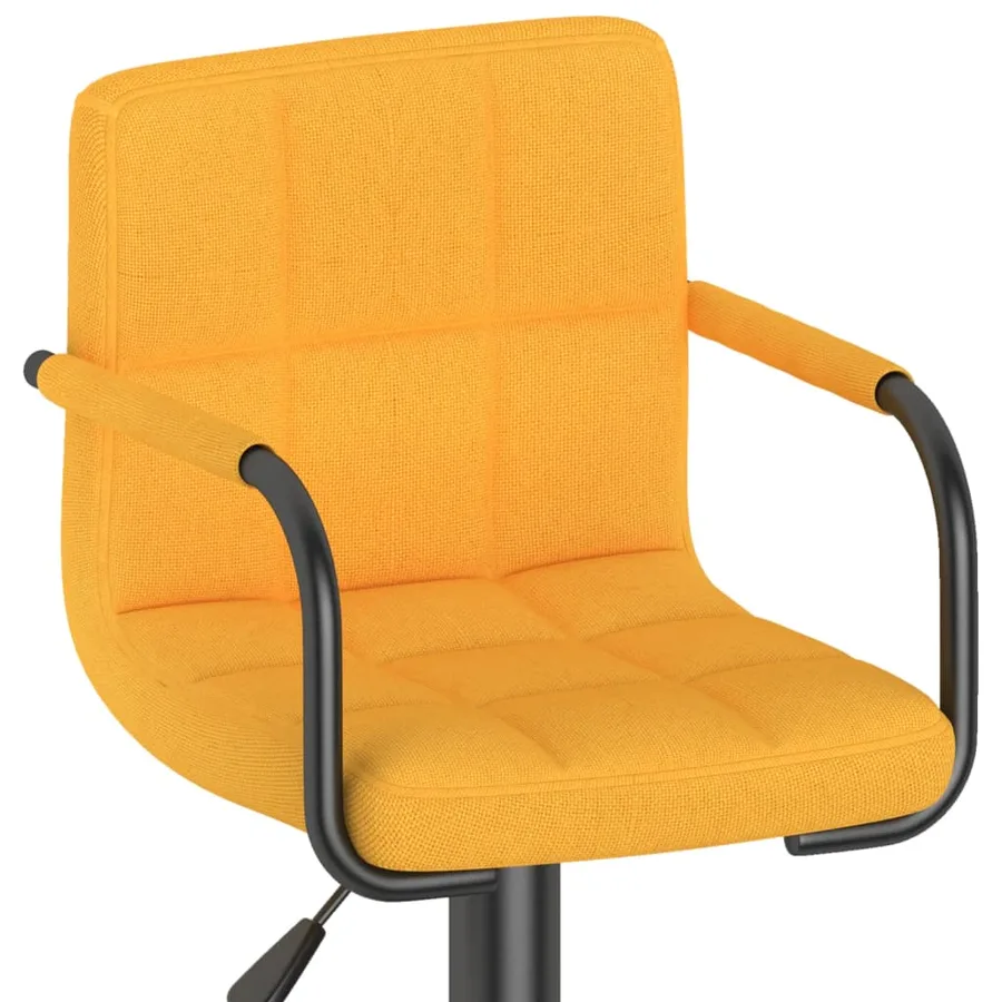 Tabourets de bar lot de 2 jaune moutarde tissu - 8
